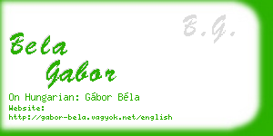 bela gabor business card