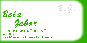 bela gabor business card